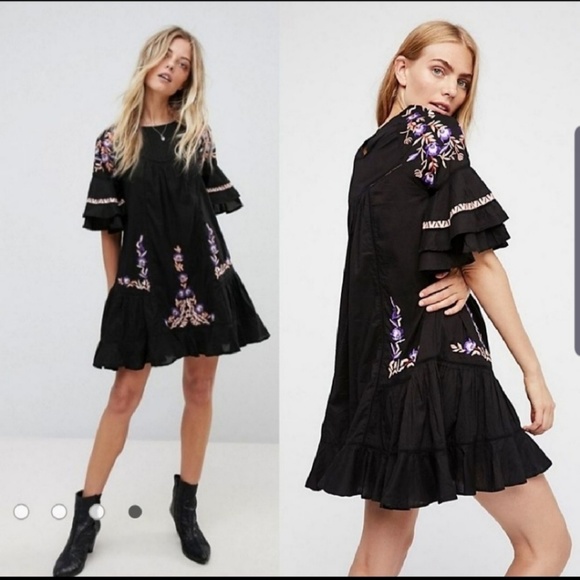 Free People | Embroidered Baby Doll Dress | S - Picture 2 of 8